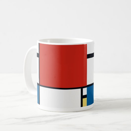 Piet Mondrian - Geometrisch Abstrakt Kaffeetasse (Vorderseite Links)