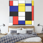 Piet Mondrian - Geometrisch Abstrakt Leinwanddruck (Insitu (Schlafzimmer))