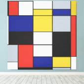 Piet Mondrian - Geometrisch Abstrakt Leinwanddruck (Insitu (Holzboden))