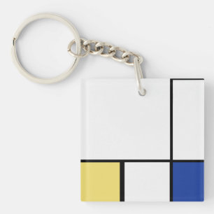 Piet Mondrian - Geometrisch Abstrakt Schlüsselanhänger