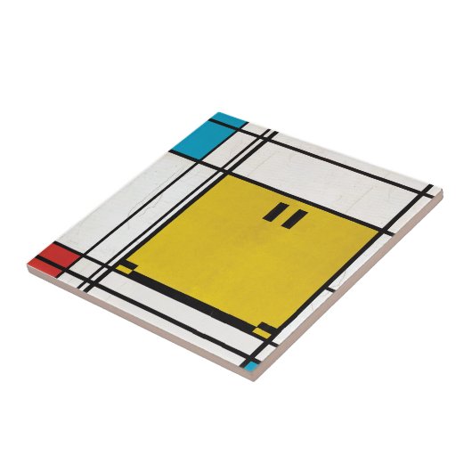 Piet Mondrian Happy Face Flip Fliese (Seite)
