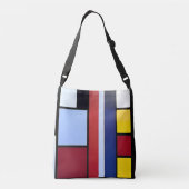 Piet Mondrian Inspirierte Abstrakte Body-Cross-Tas Tragetaschen Mit Langen Trägern (Rückseite)