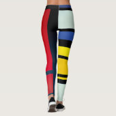 Piet Mondrian Inspirierte Abstrakte Leggings (Rückseite)