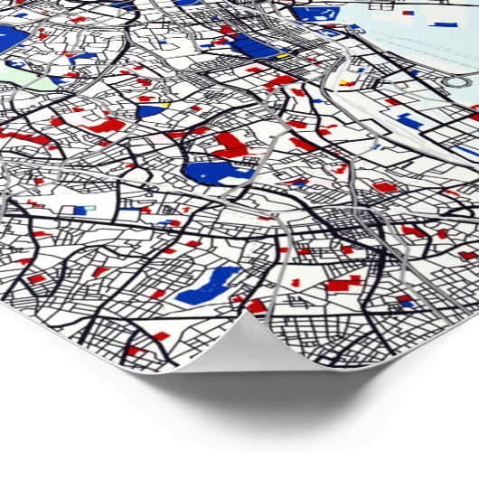 Piet Mondrian-Karte von Tokio Poster (Ecke)