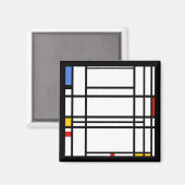 Piet Mondrian, Komposition 10 Magnet (Vorderseite/Rückseite)