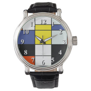 Piet Mondrian Komposition A - Abstrakte Moderne Ku Armbanduhr