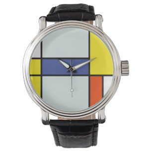 Piet Mondrian Komposition A - Abstrakte Moderne Ku Armbanduhr