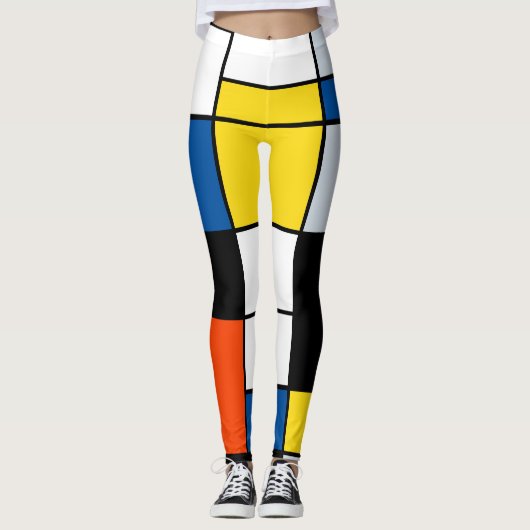 Piet Mondrian Komposition A - Abstrakte Moderne Ku Leggings (Vorderseite)