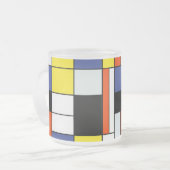 Piet Mondrian Komposition A - Abstrakte Moderne Ku Mattglastasse (Vorderseite Links)