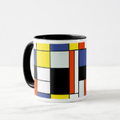 Piet Mondrian Komposition A - Abstrakte Moderne Ku Tasse (Vorderseite Links)