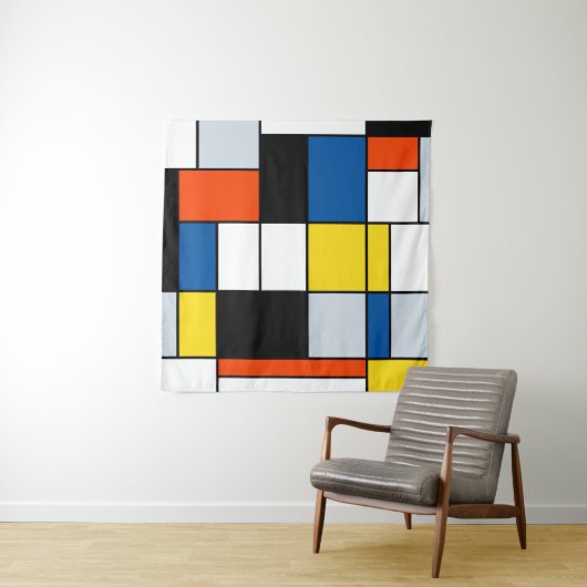 Piet Mondrian Komposition A - Abstrakte Moderne Ku Wandteppich (Beispiel (Horizontal))