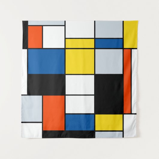 Piet Mondrian Komposition A - Abstrakte Moderne Ku Wandteppich (Vorderseite)