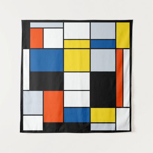 Piet Mondrian Komposition A - Abstrakte Moderne Ku Wandteppich (Vorderseite)