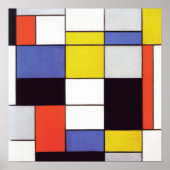 Piet Mondrian Komposition Abstrakt Art Geometric Poster (Vorne)