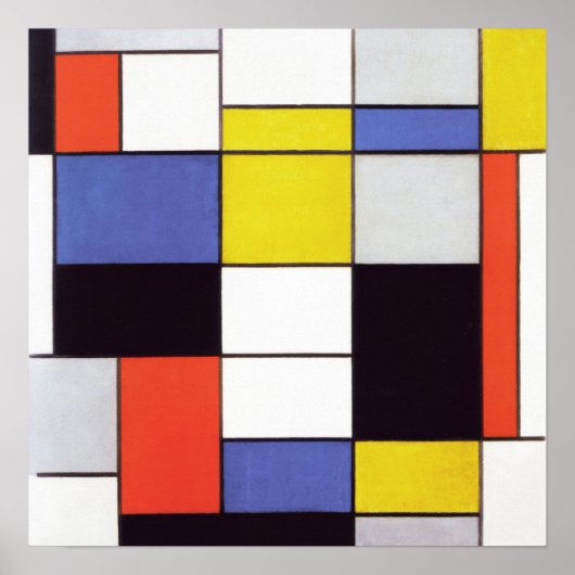 Piet Mondrian Komposition Abstrakt Art Geometric Poster (Vorne)