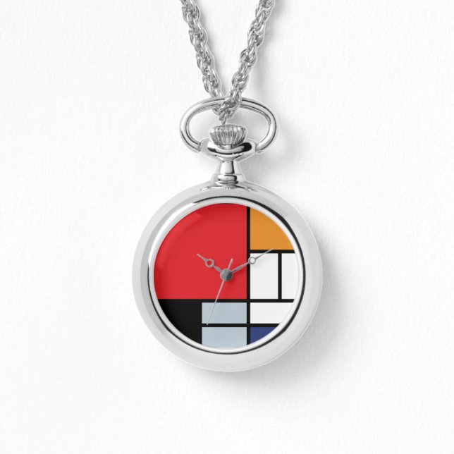 Piet Mondrian - Komposition mit großem rotem Flugz Armbanduhr (Vorderseite)