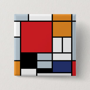 Piet Mondrian - Komposition mit großem rotem Flugz Button