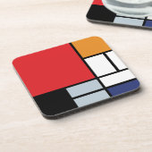 Piet Mondrian - Komposition mit großem rotem Flugz Getränkeuntersetzer (Linke Seite)