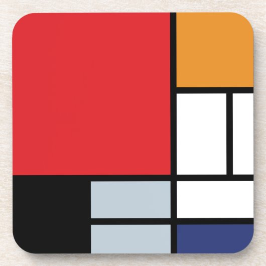 Piet Mondrian - Komposition mit großem rotem Flugz Getränkeuntersetzer (Vorderseite)
