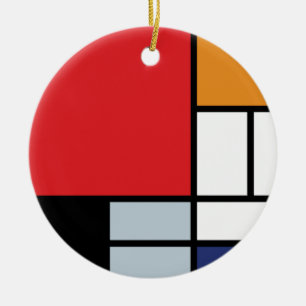 Piet Mondrian - Komposition mit großem rotem Flugz Keramik Ornament
