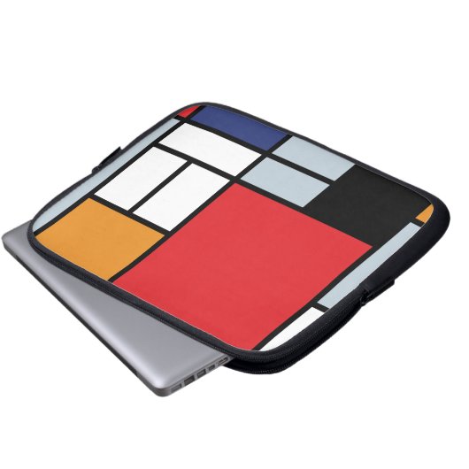 Piet Mondrian - Komposition mit großem rotem Flugz Laptopschutzhülle (Vorne Knopf)