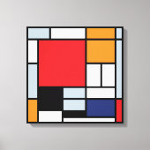 Piet Mondrian - Komposition mit großem rotem Flugz Leinwanddruck (Vorderseite)