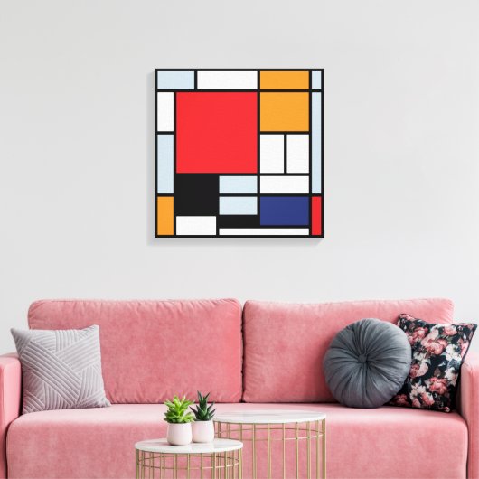 Piet Mondrian - Komposition mit großem rotem Flugz Leinwanddruck (Insitu (Wohnzimmer))