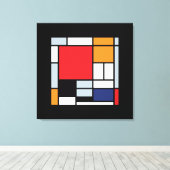 Piet Mondrian - Komposition mit großem rotem Flugz Leinwanddruck (Insitu (Holzboden))