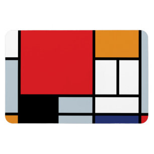 Piet Mondrian - Komposition mit großem rotem Flugz Magnet