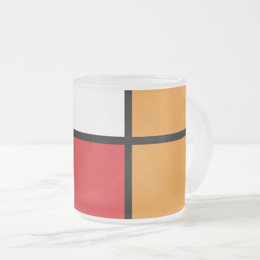 Piet Mondrian - Komposition mit großem rotem Flugz Mattglastasse (VorderseiteRechts)