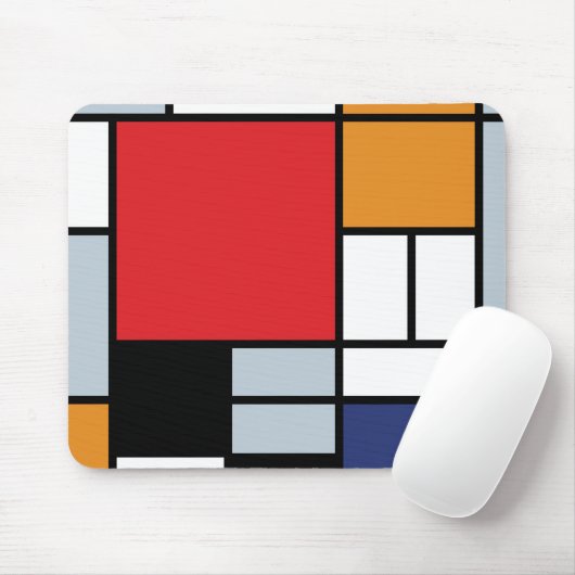 Piet Mondrian - Komposition mit großem rotem Flugz Mousepad (Mit Mouse)