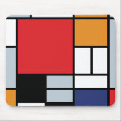 Piet Mondrian - Komposition mit großem rotem Flugz Mousepad (Vorne)