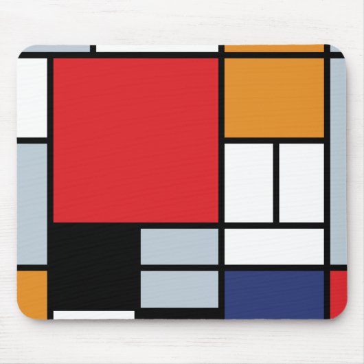 Piet Mondrian - Komposition mit großem rotem Flugz Mousepad (Vorne)