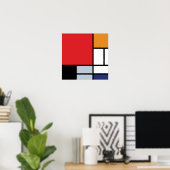 Piet Mondrian - Komposition mit großem rotem Flugz Poster (Heimbüro)