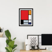 Piet Mondrian - Komposition mit großem rotem Flugz Poster (Heimbüro)