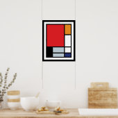 Piet Mondrian - Komposition mit großem rotem Flugz Poster (Küche)