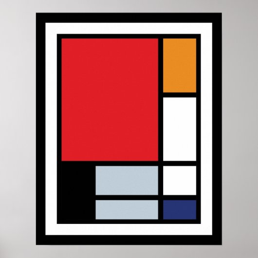Piet Mondrian - Komposition mit großem rotem Flugz Poster (Vorne)