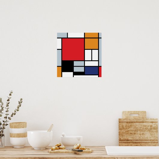 Piet Mondrian - Komposition mit großem rotem Flugz Poster (Küche)