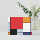Piet Mondrian - Komposition mit großem rotem Flugz Postkarte (Stehend Vorderseite)