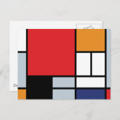 Piet Mondrian - Komposition mit großem rotem Flugz Postkarte (Vorne/Hinten)