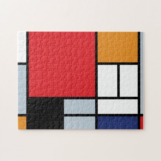 Piet Mondrian - Komposition mit großem rotem Flugz Puzzle (Horizontal)
