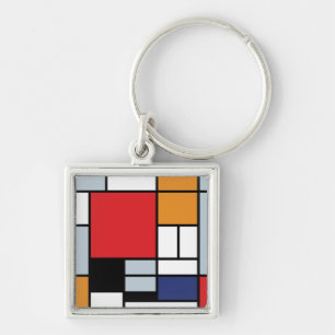 Piet Mondrian - Komposition mit großem rotem Flugz Schlüsselanhänger