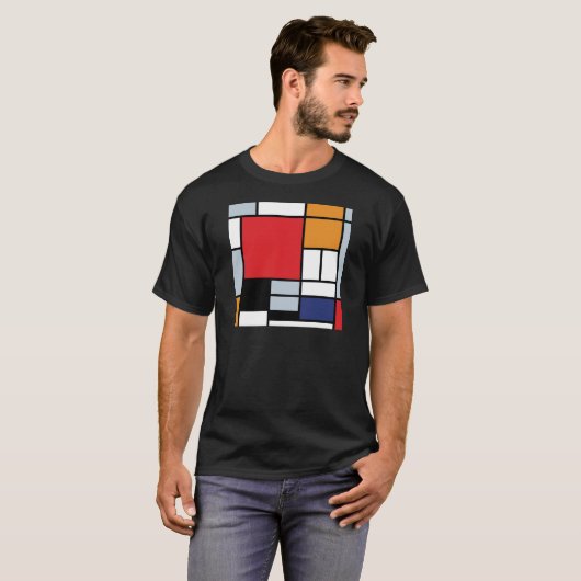 Piet Mondrian - Komposition mit großem rotem Flugz T-Shirt (Vorne ganz)