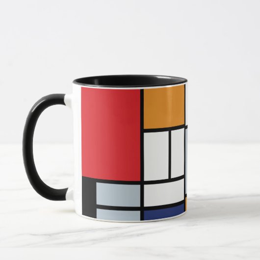 Piet Mondrian - Komposition mit großem rotem Flugz Tasse (Links)