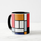 Piet Mondrian - Komposition mit großem rotem Flugz Tasse (Vorderseite Links)