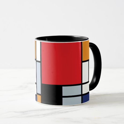 Piet Mondrian - Komposition mit großem rotem Flugz Tasse (VorderseiteRechts)