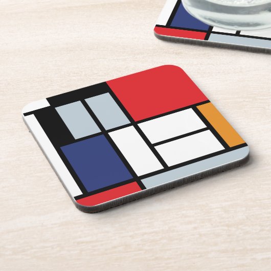 Piet Mondrian - Komposition mit großem rotem Flugz Untersetzer (Linke Seite)