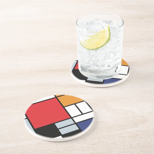 Piet Mondrian - Komposition mit großem rotem Flugz Untersetzer (Seite)