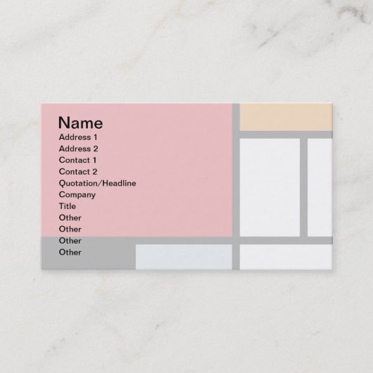 Piet Mondrian - Komposition mit großem rotem Flugz Visitenkarte (Vorderseite)