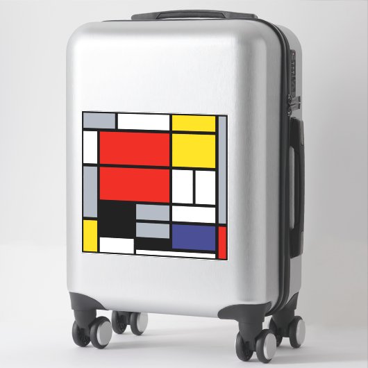 Piet Mondrian, Komposition mit großem rotem Flugze Aufkleber (Koffer)